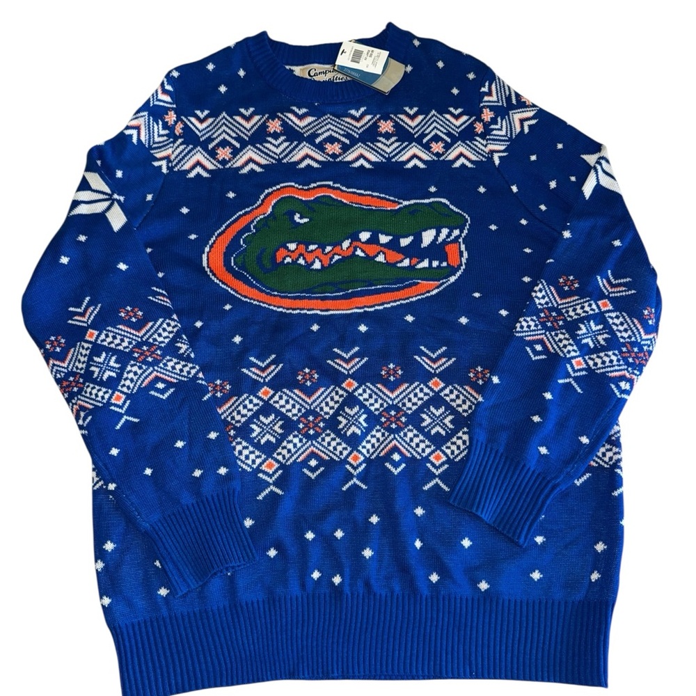 Campus Specialties Blue Crewneck Sweater UF Gators Holiday Ugly Sweater